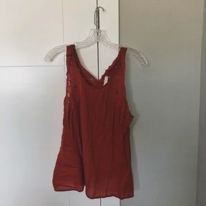 Lush Flowy Tank with Floral Trim